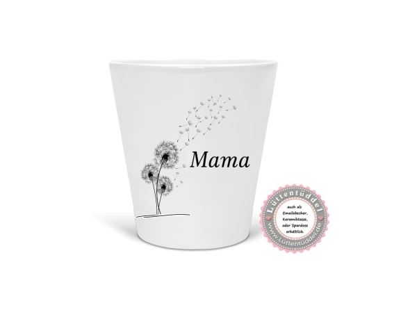 stiller Blumentopf Pusteblume Name Abschied, Mitbringsel....von Lüttentüddel®